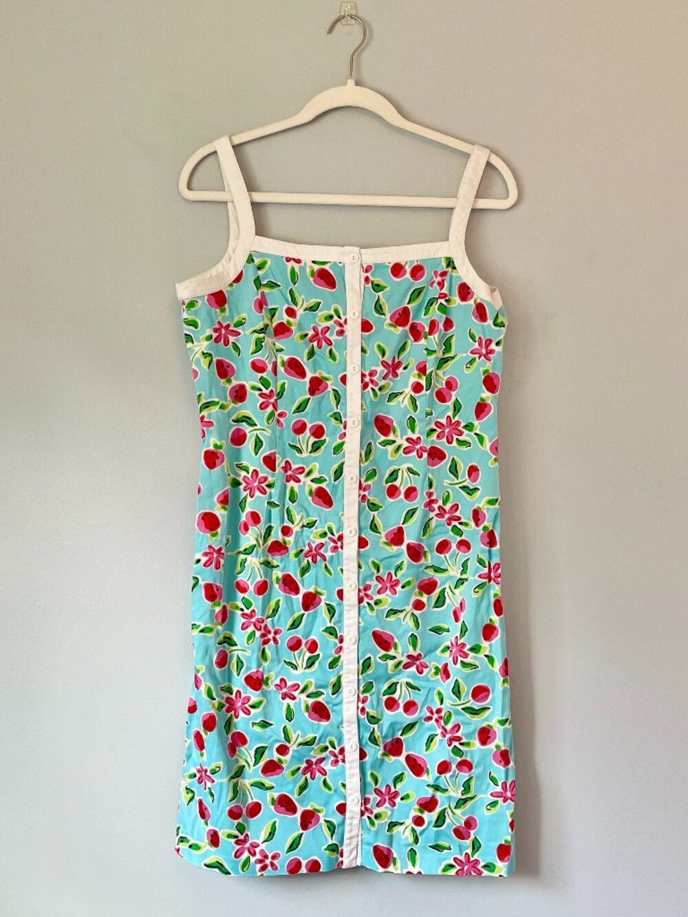 Vintage Button-Front Fruit & Floral Print Dress by Spenser Jeremy (Size 12)